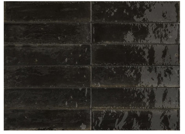 Clay Collection Black 2 3/8"x 9 7/16" Gloss Tiles