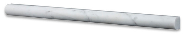 Ocean White Polished  5/8"x12" Pencil Liner Marble