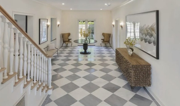 Italian Bardiglio Imperiale Honed 12x12 & Thassos Greek White Honed 12x12 Set In Checkerboard Pattern