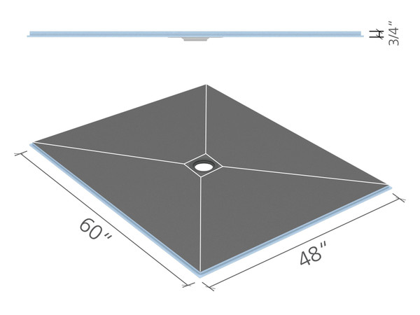 Wedi Fundo Ligno Kit 48"x60" 48 in. x 60 in. US2000061Wedi Shower Kit