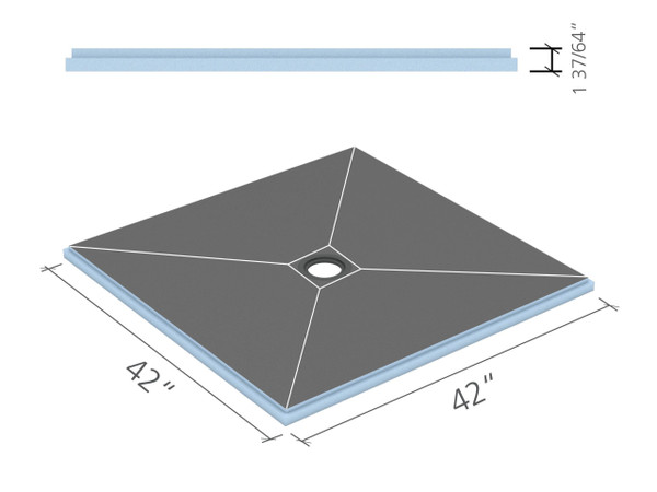 Wedi Fundo Primo Kit 42x42 42 in. x 42 in. 1 piece US2000015