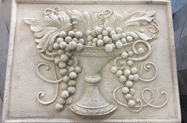 Faces of Nature Cream Cast 12"x16" Grape Medallion Mural $99 EA