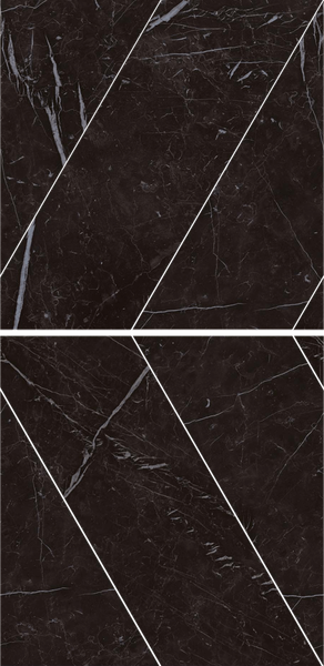 Marvel Stone Nero Marquina Lappato Chevron Mosaics