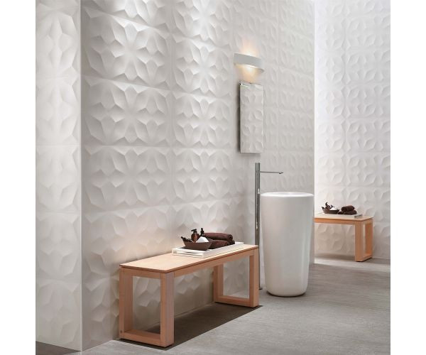 3D Wall White Matte Diamond 16x32