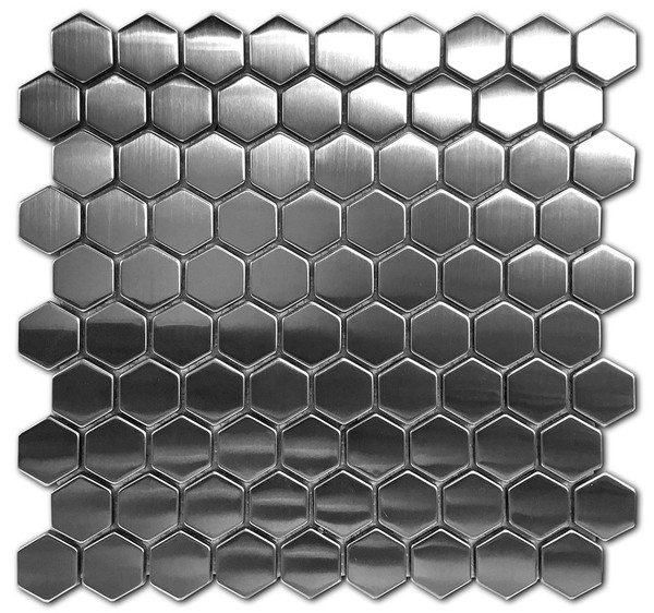 MM06 1.25" Stainless Steel Hexagon Mosaics