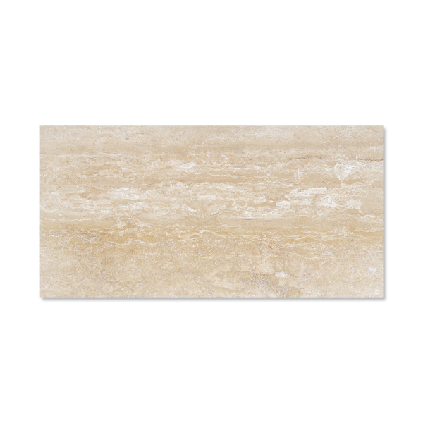 Ivory Premium Travertine Veincut 12×24 Filled/ Honed