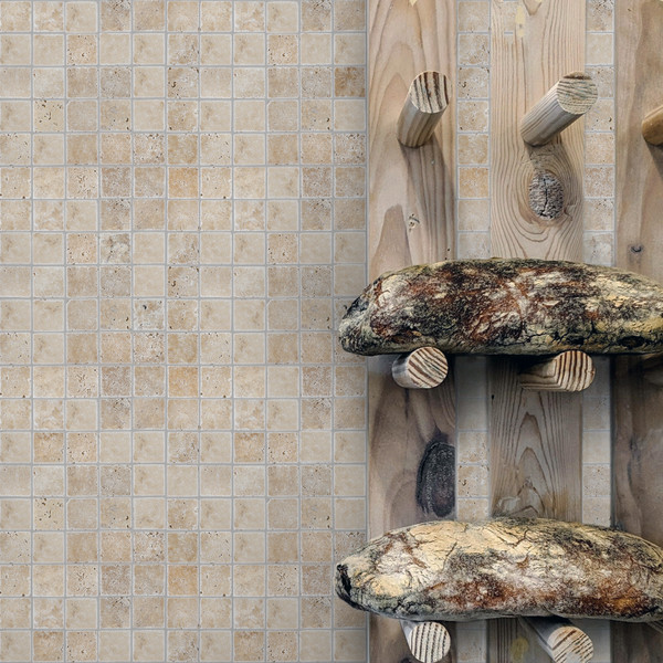 Walnut Travertine 2″ X 2″ Square Tumbled