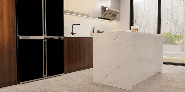 Montaj White Lace Polished 3CM Quartz 126"x63"