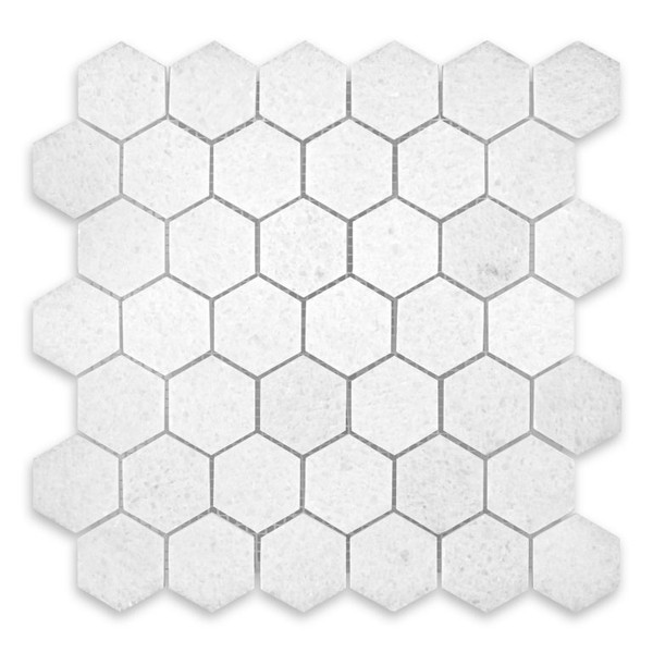 Polar White Marble Hexagon 2″
Honed/ Polished