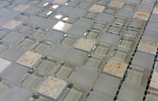 Manx Glass 5/8's x 5/8's mosaic on 12x12 Mesh $5.99 Sq. Ft.