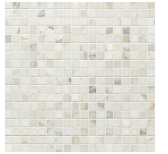 Calacatta Gold Marble Mosaic Honed Stone Straight Joint 5/8x5/8 Mosaic