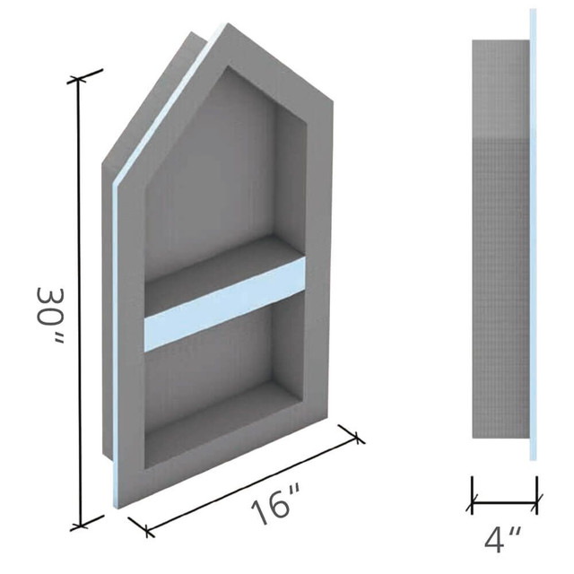 Wedi Shower Niches - 16" x 30" Cathedral Niche US3000016 Wedi Niche