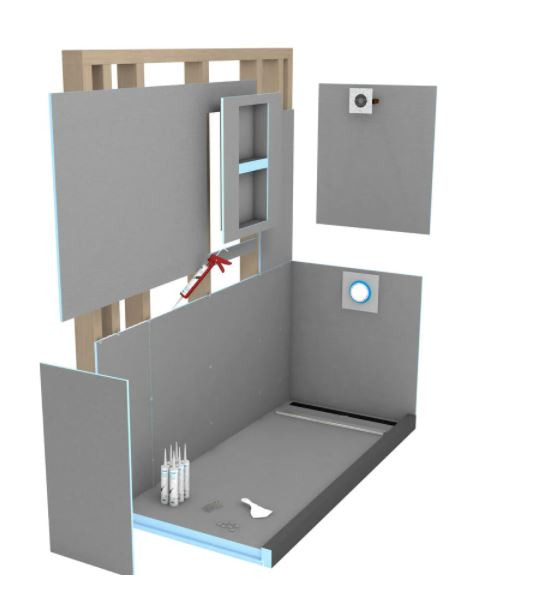 Wedi Fundo Riolito Neo Shower Kit - 32" x 72" - Single Sided Slope  (US2000062)