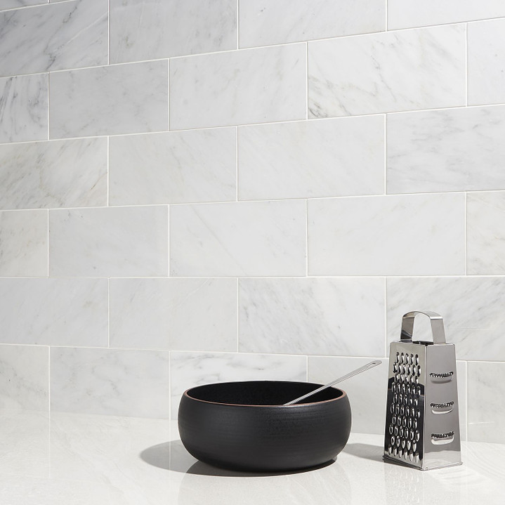 Ocean White Honed 6x12 Marble Tiles