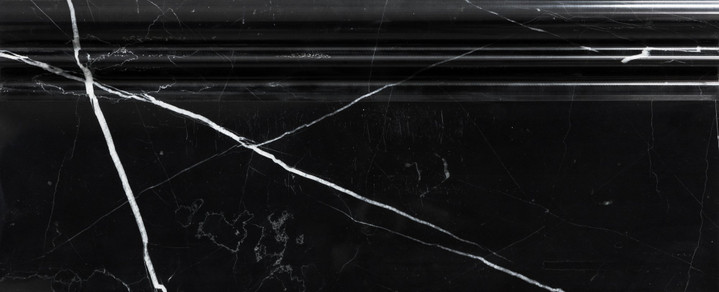 Nero Marquina Honed 5"x12" Base Molding