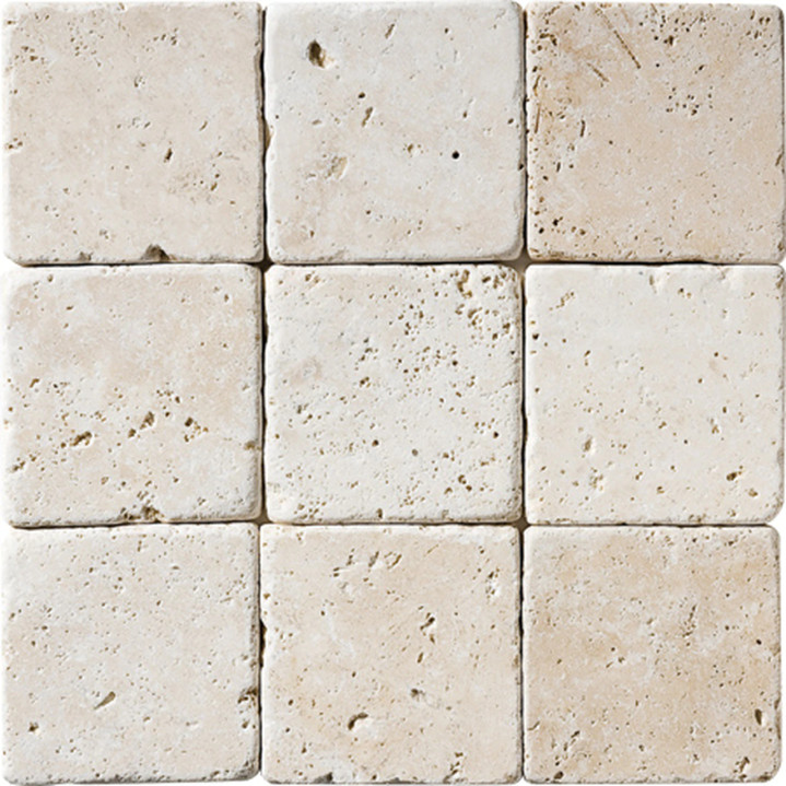 Ivory Travertine Tumbled 4x4