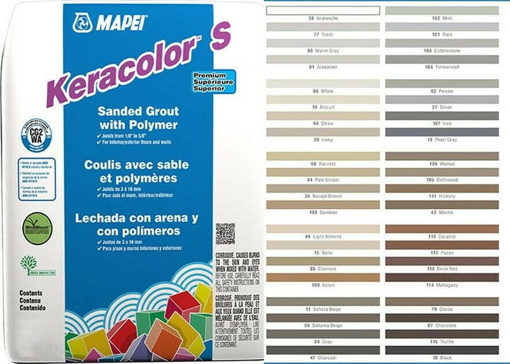 Mapei Kera color Sanded Slate #46 Grout 25 lb. bags Sanded Mapei