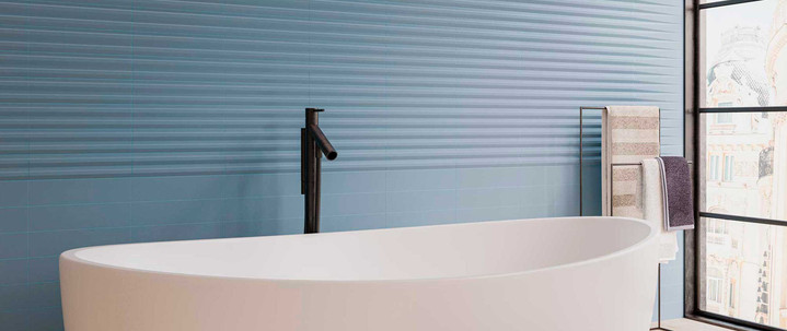 Stripes Sky Matte 3x12 Ceramic Wall Tile