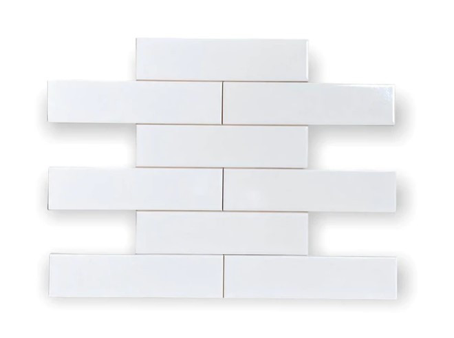 Ice White Gloss 2"x8" Ceramic Wall Tiles