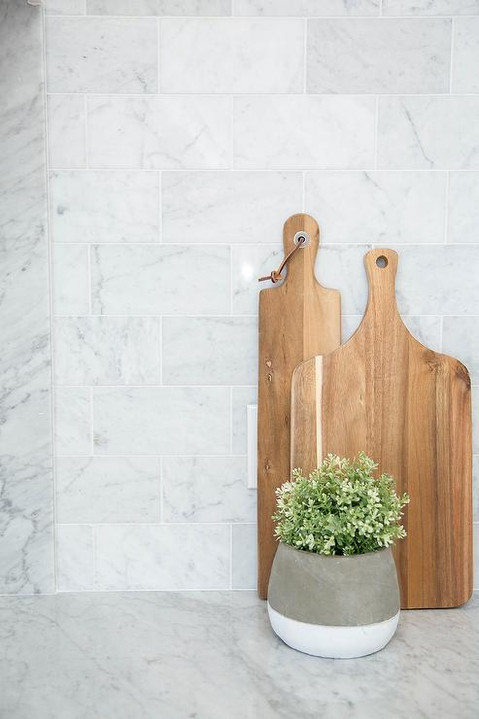 Carrara White Polished 3"x6" Marble Subway Tiles