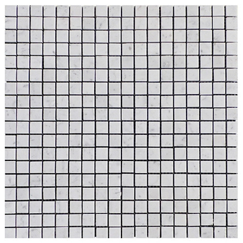 Carrara White Italian Marble 5/8" x 5/8" Mosaic Tile Honed