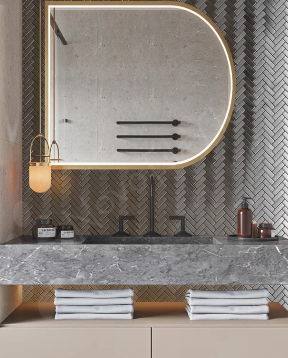 Stainless Steel 1"x2" Herringbone Mosaic MM004