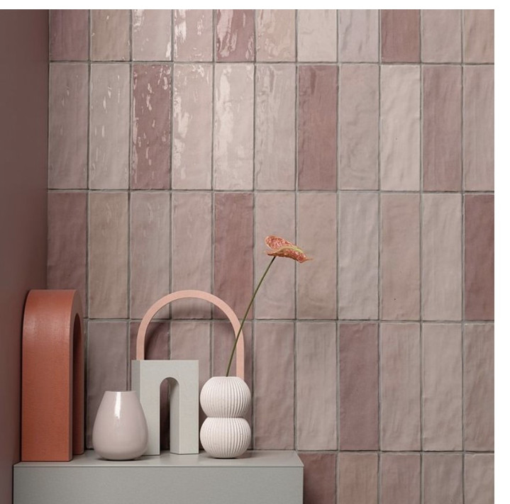 Trinity Pink Gloss 2.6"x7.9" Ceramic Wall Tile