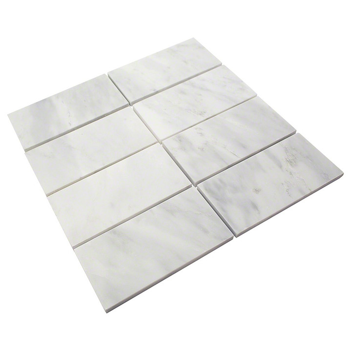 Ocean White Honed 3x6 Marble Tiles