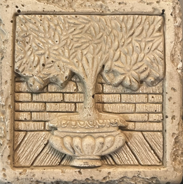 FACES OF NATURE CAST INSERT Cream Cast Tree of Life 4"X4" TILES
