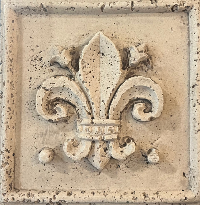 Cream Cast 6x6 Fleur-de-lis tile