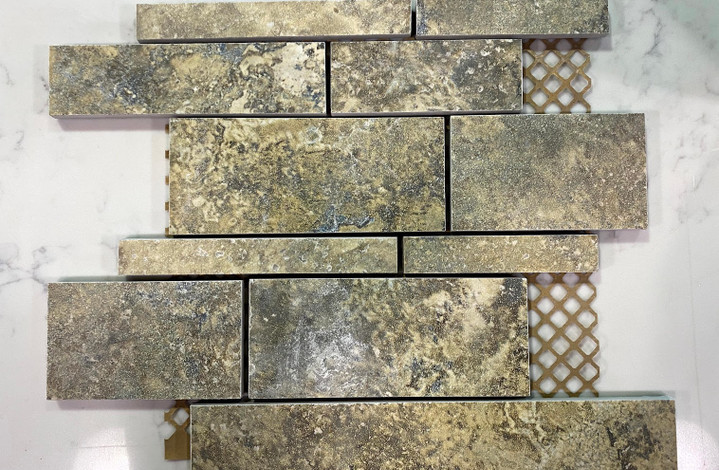 Scabos Dorato Blue 13x13  Random Interlocking Mosaic Porcelain $9.99 Sq. Ft. (132 Sq. Ft. Left)