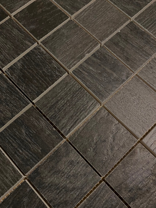 Lignum Black 2"x2" Square Mosaics 12"x12" Mesh