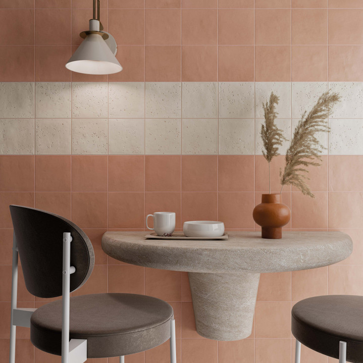 Stardust Cotto 6x6 and Ivory 6x6 Pebbles