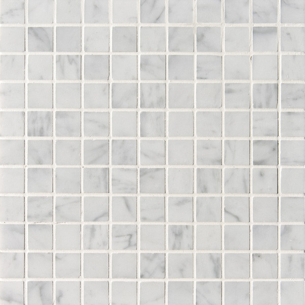 Carrara Polished Square 1"x1" Marble Mosaic Tile 12x12 Mesh