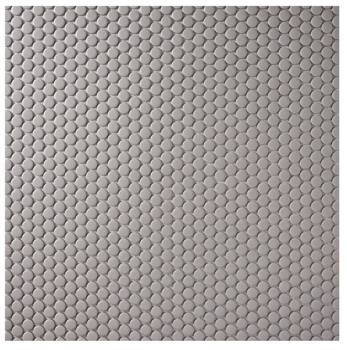 Alameda Gray Matte 12×12 Penny Round Mosaic