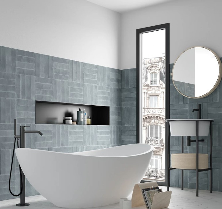 Argile 2.5" x 10" Porcelain Tile - Sky Tile