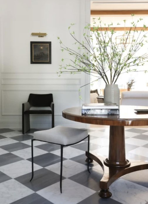 Italian Bardiglio Imperiale 12x12 & Italian Carrara White Honed 12x12 Set In Checkerboard Pattern