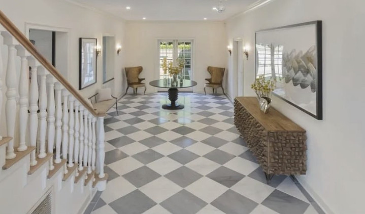 Italian Bardiglio Imperiale Honed 12x12 & Thassos Greek White Honed 12x12 Set In Checkerboard Pattern