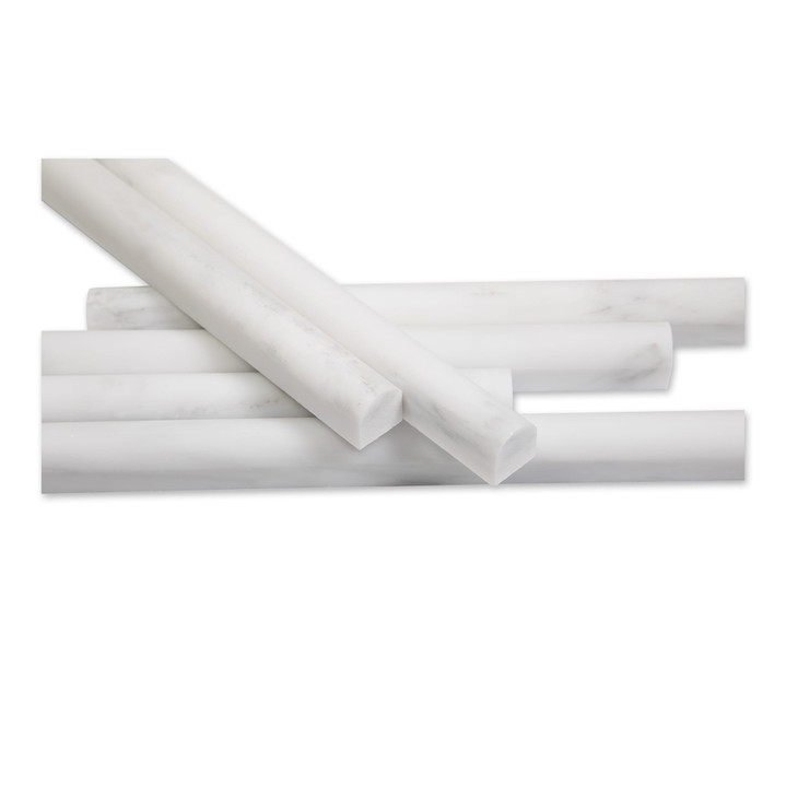 Ocean White Honed 3/4x12 Pencil Molding