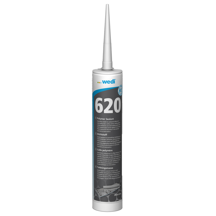 Wedi Sealant 620 Cartridge 1.5 linear feet of 2 in. overlap; or flashing up wall per ounce 10.5 oz. 12/case (full cases only) US5000088