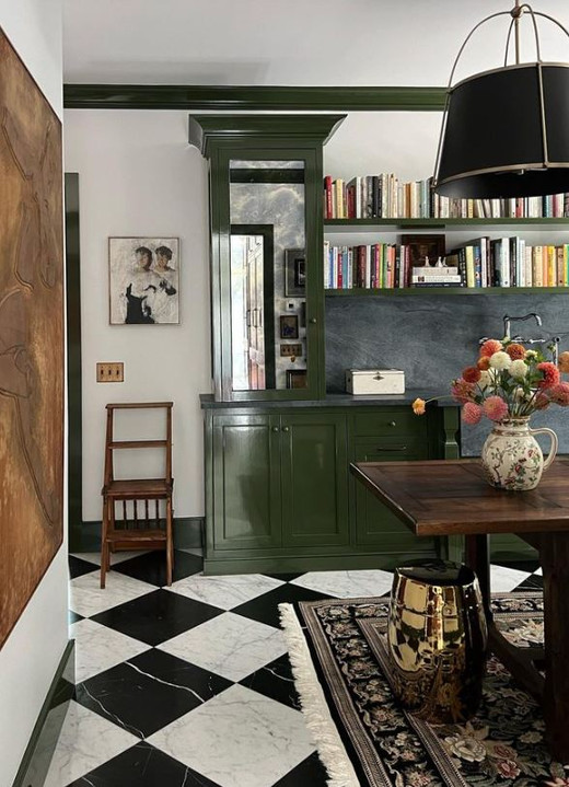 Italian Carrara Honed 18x18 & Nero Marquina Honed 18x18 Checkerboard Marble Tiles