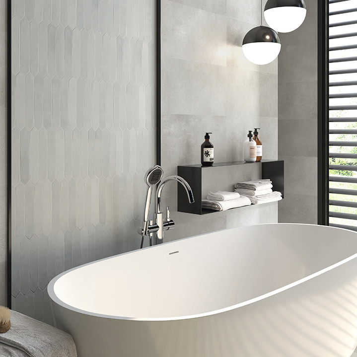 Switch OFF Grey Matte 1.75x9.5 Ceramic Picket Wall Tile