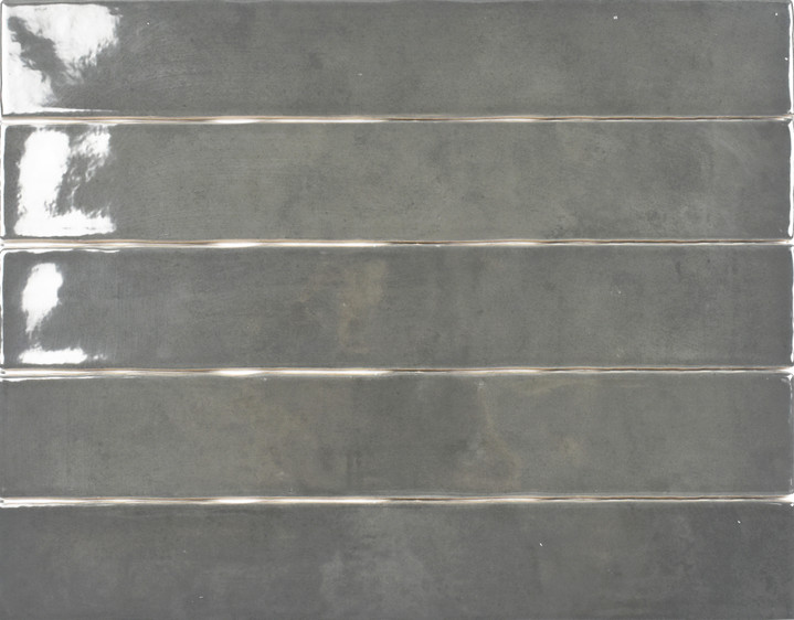 Zellige Dark Gray Gloss 2.5"x16" Ceramic Wall Tiles
