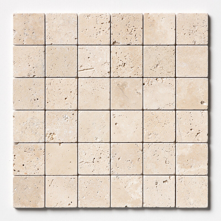 Classic Travertine Tumbled 2x2 Mosaics
