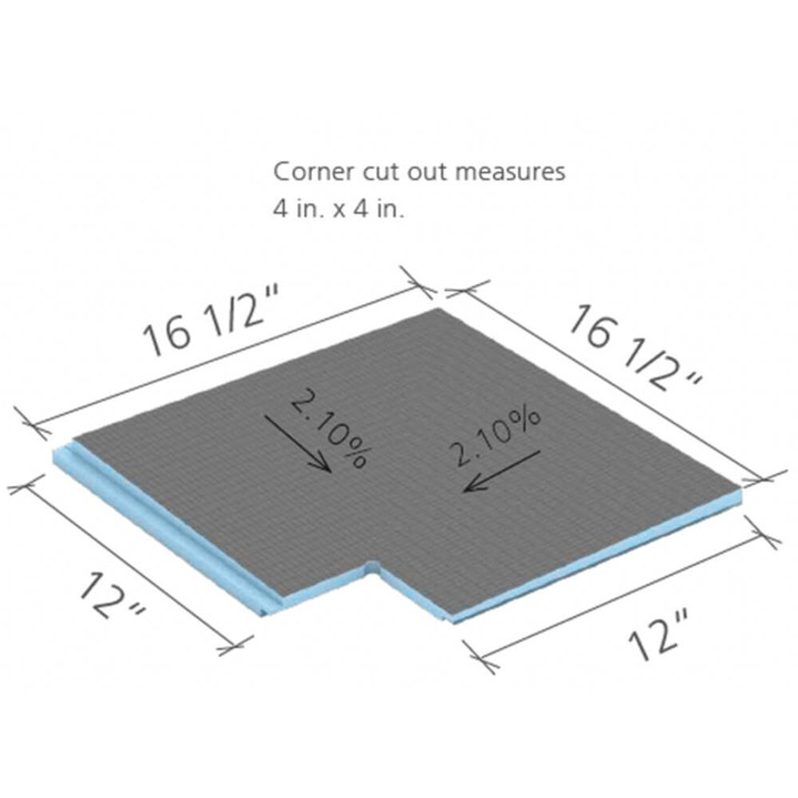 Wedi Shower Corner Extension - 16 1/2" x 16 1/2" (US3000053)