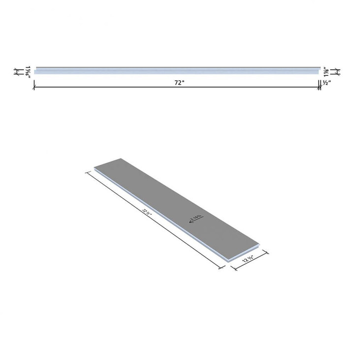 Wedi Shower Base Extension - 72" x 12" (US3000036)