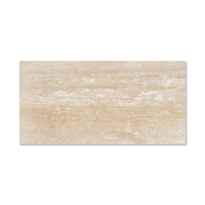 Ivory Premium Travertine Veincut 12×24 Filled/ Honed
