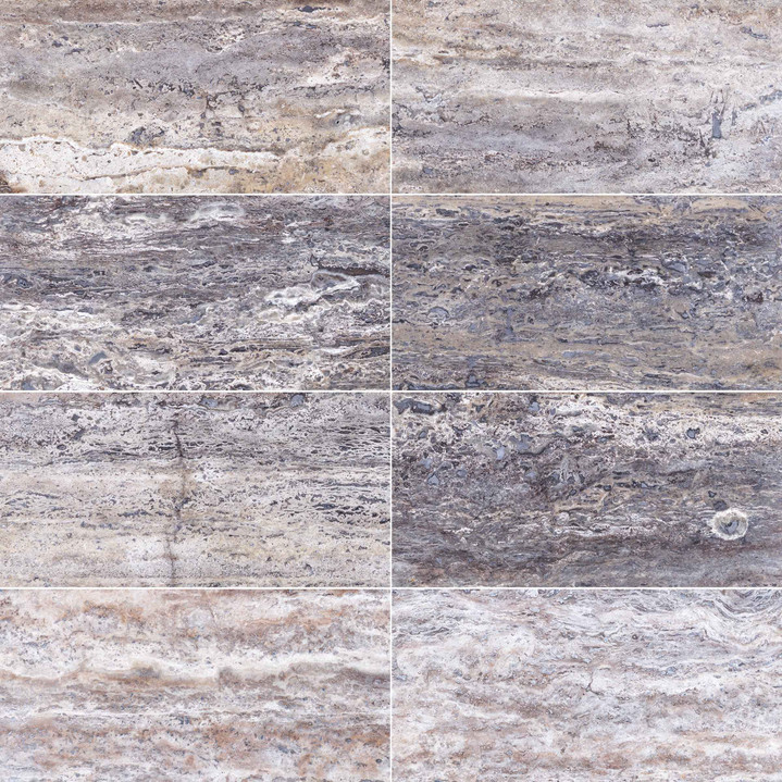 Silver Veincut Filled/ Honed 12×24