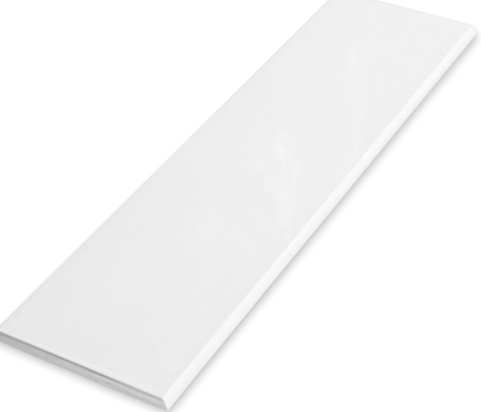 Ice White Gloss 4.25x16 Bullnose Tiles Finished on 16" Edge