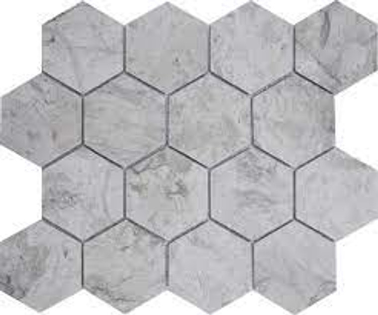 Tala Grey Honed 3" Hexagon Mosaics